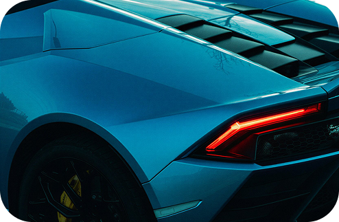 Carro azul trasera