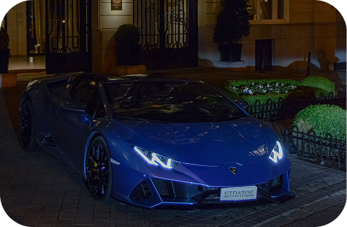 Carro azul detalle